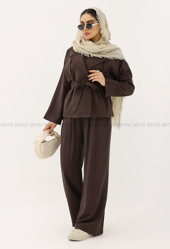 ست کت شلوار جلو شنل @کد1005370